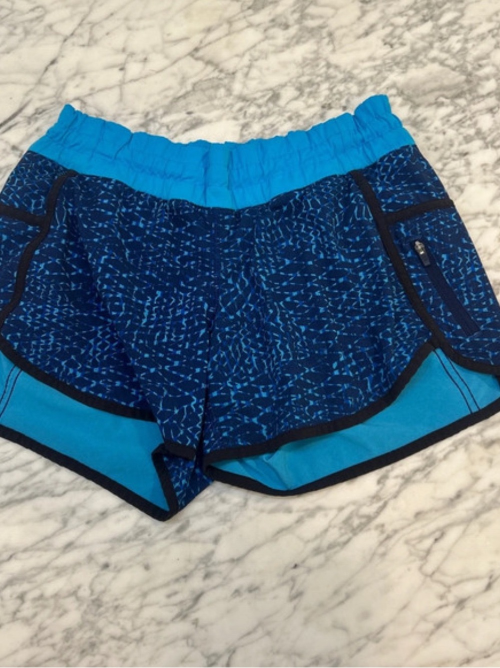 lululemon athletica Blue Patterned Athletic Shorts